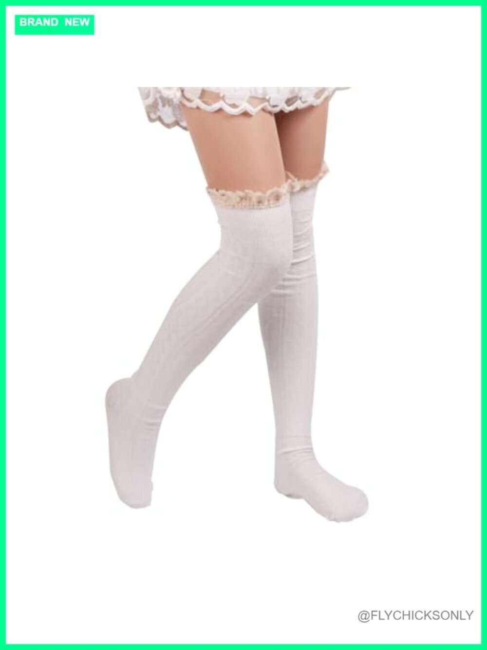 Thigh High Lace Boot Socks - Knee High Leg Warmers with Lace Trim for Cosplay